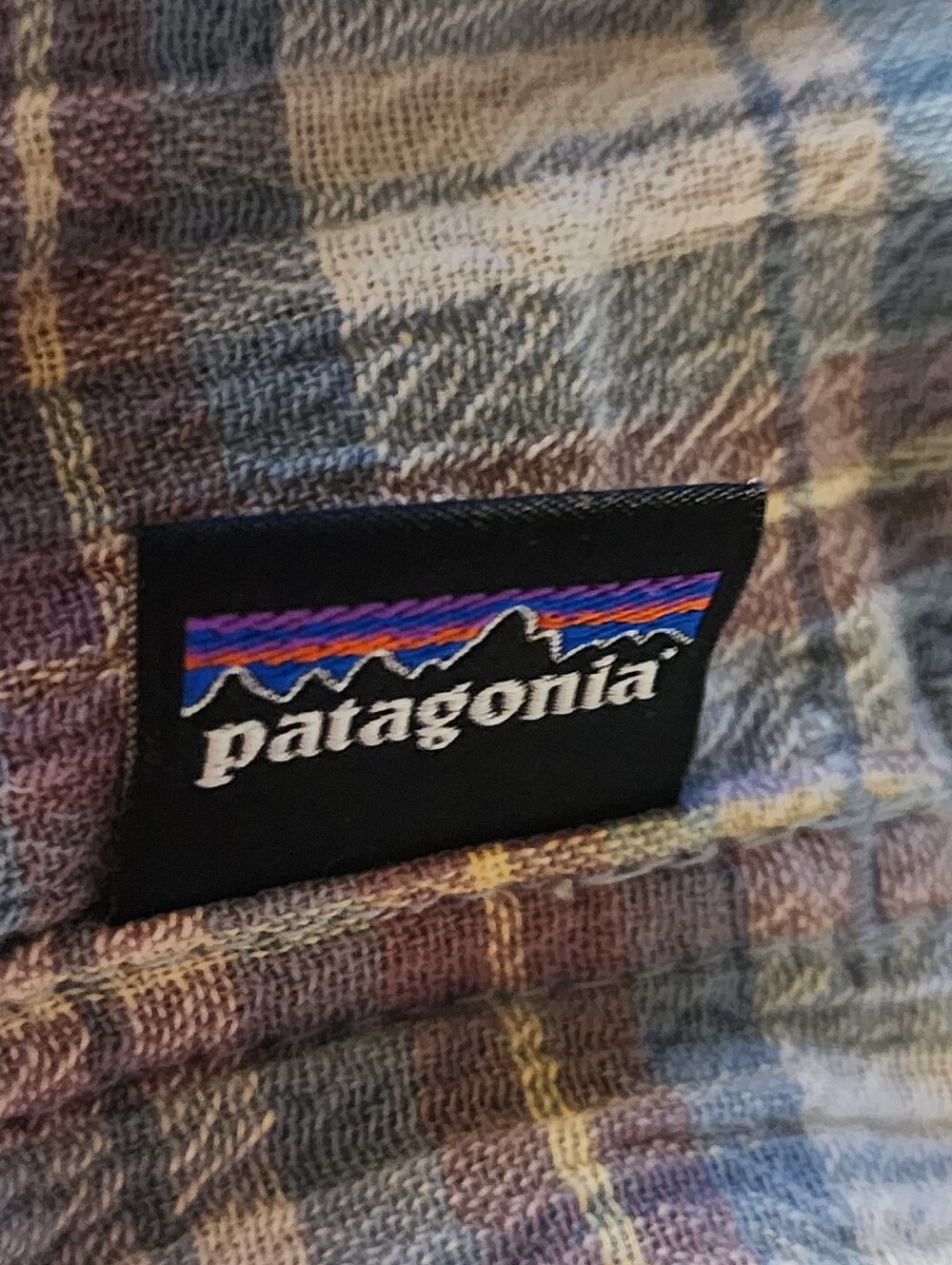 Patagonia Short-Sleeve Plaid Button-Up Shirt - Blue Cream Brown - Picture 5 of 8